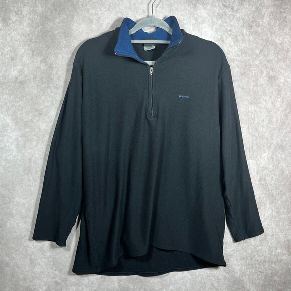 Patagonia Capilene Sweatshirt Mens Size XL Black‎ Quarter Zip Pullover Outdoor - Picture 1 of 10